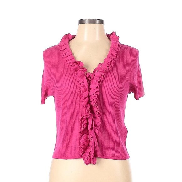 J.Crew Silk Cashmere Pink Girlhood Soft Sweater Cardigan sz Large NWT - Picture 2 of 6